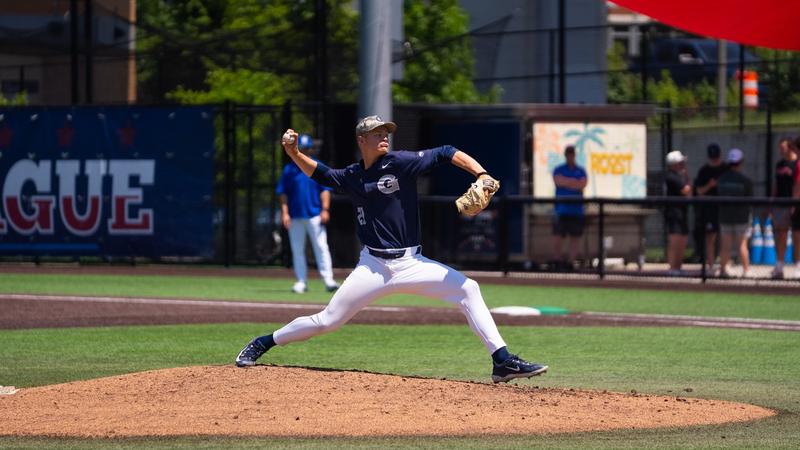 JT Raab pitching vs Seton Hall