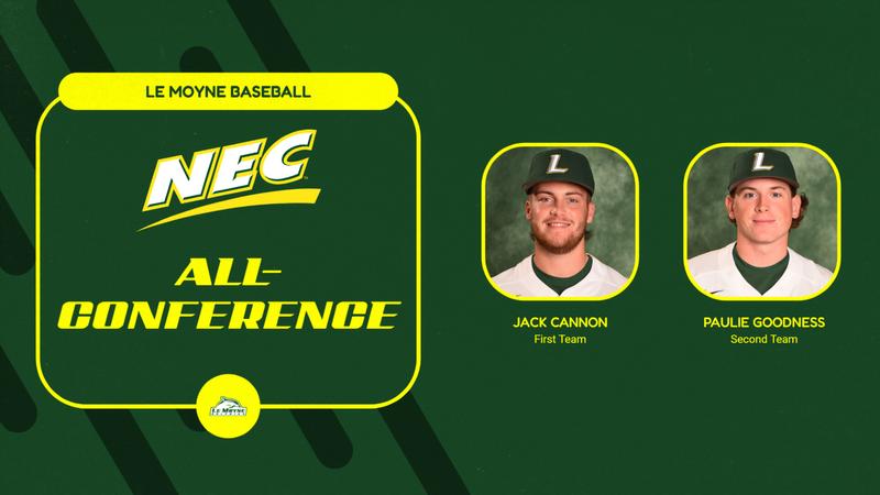 2026 Baseball NEC All-Conference honorees Jack Cannon and Paulie Goodness