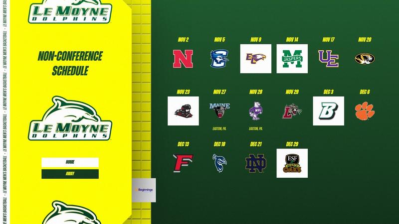 Le Moyne College releases men's basketball 2026-27 non-conference schedule