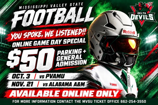 Mississippi Valley State football: MVSU Athletics Announces Online Football Game Day Special