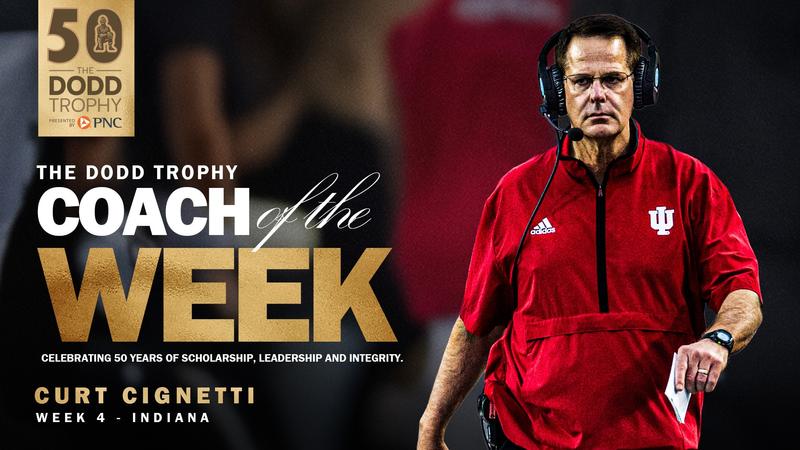 Dodd Indiana Indiana’s Curt Cignetti Named Dodd Trophy Coach of the Week - Peach Bowl
