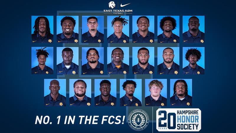 FCS-leading 20 named to NFF Hampshire Society for Lion Football - East Texas A&M University Athletics