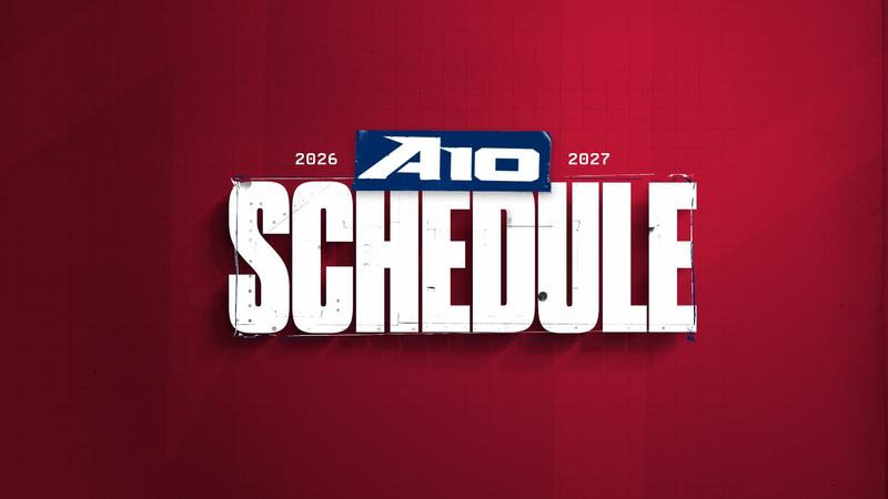 Graphic announcing the 2026-27 Atlantic 10 schedule release.
