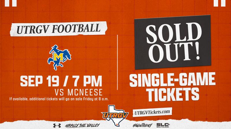 UTRGV football: Saturday's Football Game Sold Out