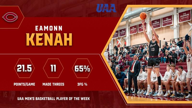 Kenah Eamonn Kenah Named UAA Men's Basketball Athlete of the Week ...