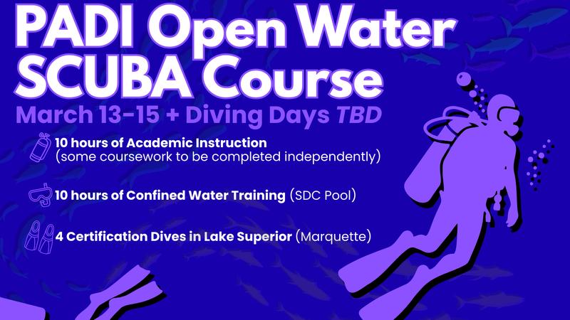 PADI Open Water SCUBA Course - Michigan Technological University Recreation