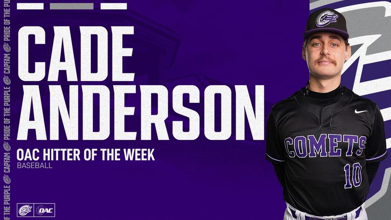 Cade Samuelson Baseball Cade Anderson Named OAC Hitter of the Week - Capital University
