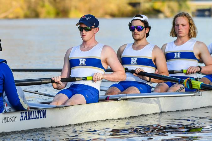 Varsity Rowing Man No. 5 men's rowing runner-up in Varsity 8 at WPI regatta - Hamilton College