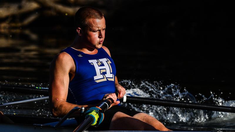 Kayuga Hamilton No. 11 men's rowing competes with Ithaca and Hobart in Cayuga Duals ...