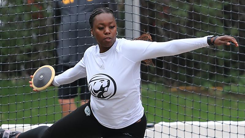 Open Discus Doss breaks her own program record in the indoor discus at the UND Open ...
