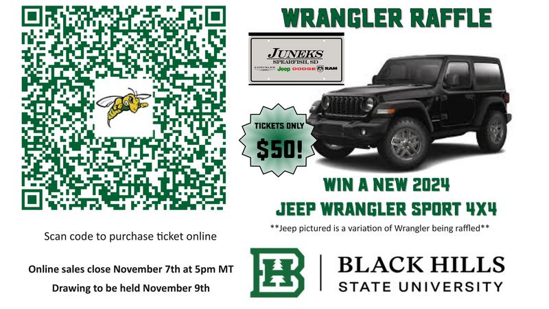 Dev Now Raffle 2024 Jeep Raffle Tickets Now on Sale - Black Hills State University ...