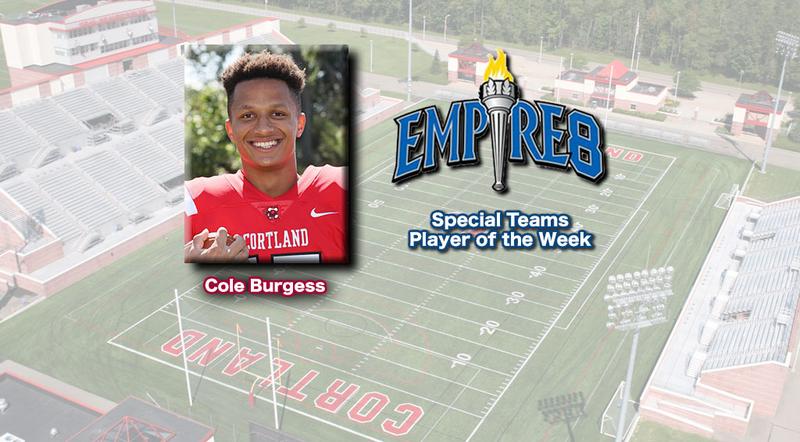 Cole Burgess Earns Empire 8 Special Teams Player of the Week Award ...