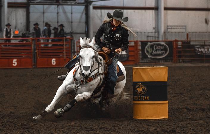 Cscn Racing CSC Cowgirls 1-2 In Barrel Racing - Chadron State College Athletics