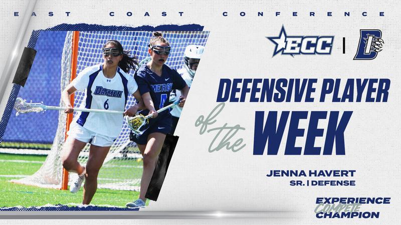 Havert Havert Earns ECC Defensive Player of the Week - Daemen University Athletics