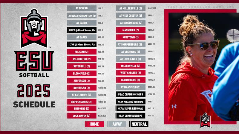 ESU Softball Announces 2025 Schedule - East Stroudsburg University ...