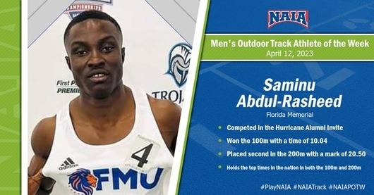 A Rasheed Uf FMU sprinter Abdul-Rasheed named NAIA Men's Outdoor Track Athlete of ...