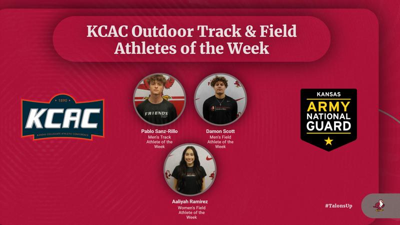Kenneth Champ Falcon Track & Field trio capture weekly KCAC honors - Friends University