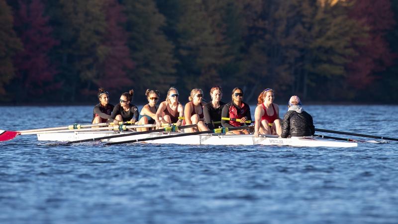 Rowing races BU and MIT Lightweights on Charles River - Bates College