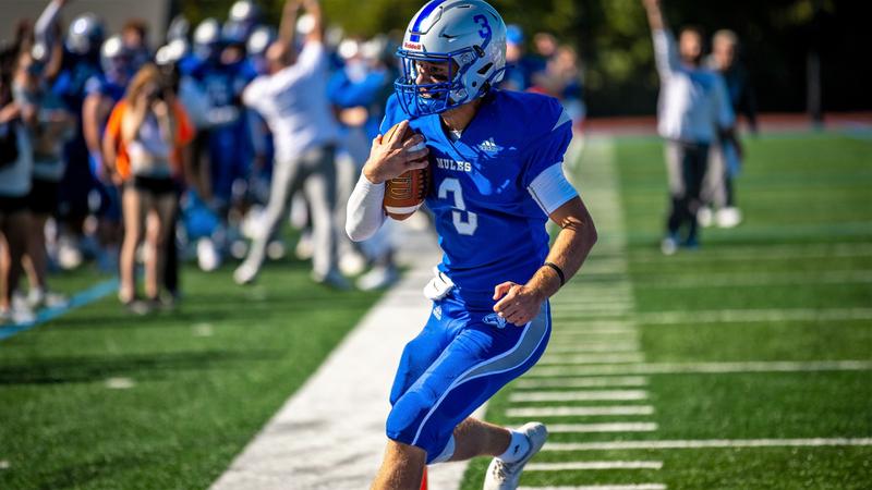 Colbe Eldridge Football Mules Take Scoreless Game to Second Half, Fall to Bantams - Colby College