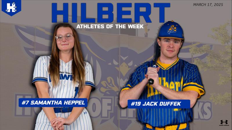 Leon Heppel Duffek and Heppel Named Hawks of the Week - Hilbert College Athletics