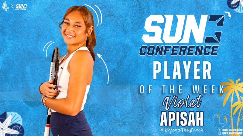 Apisah Once Again Takes Sun Conference Tennis Player of the Week Honors ...