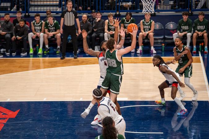 Dominick Harris Five Score In Double Figures For Men’s Hoops, But Duquesne Pulls Away ...