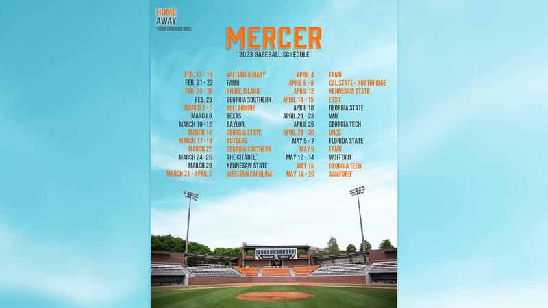 2023 Mercer Baseball Schedule Announced - Mercer University Athletics