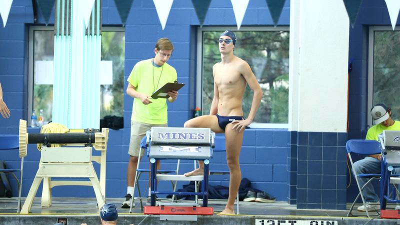 Adrian Romej Swimming & Diving Wraps Action in Wyoming - Colorado School of Mines ...