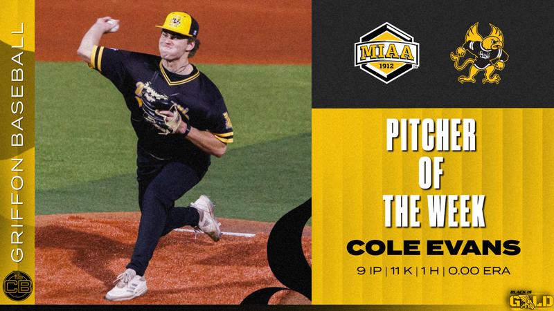 Missouri Pitcher Dominant outing earns Cole Evans MIAA Pitcher of the Week Honors ...