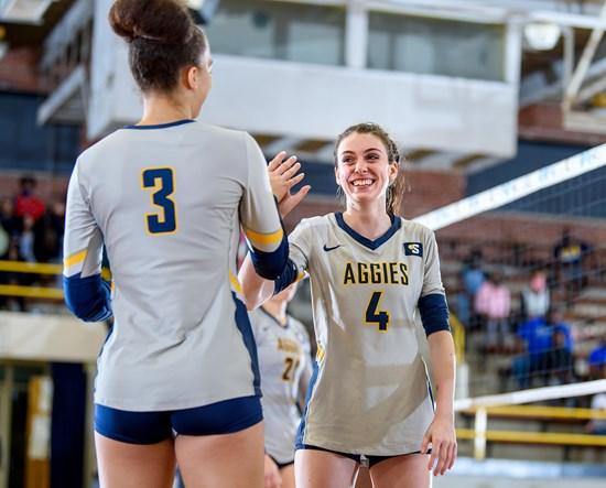 Addi Applegate A&T Volleyball Completes Season Sweep of Hampton - North Carolina A&T