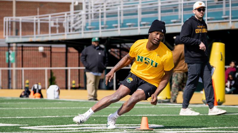 Greg Gregory Spartans Showcase Talent at Norfolk State Football Pro Day - Norfolk ...