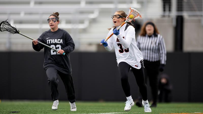 Nancy Rothacker Women's Lacrosse loses 13-12 to Ithaca in Liberty League opener ...