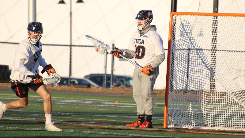 Austin Jobson #5 St. John Fisher Hands Men's Lacrosse First Conference Loss - Utica ...