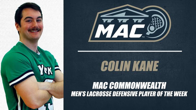 Kane Weekley Kane Earns Back-To-Back MAC Weekly Honors - York College of Pennsylvania