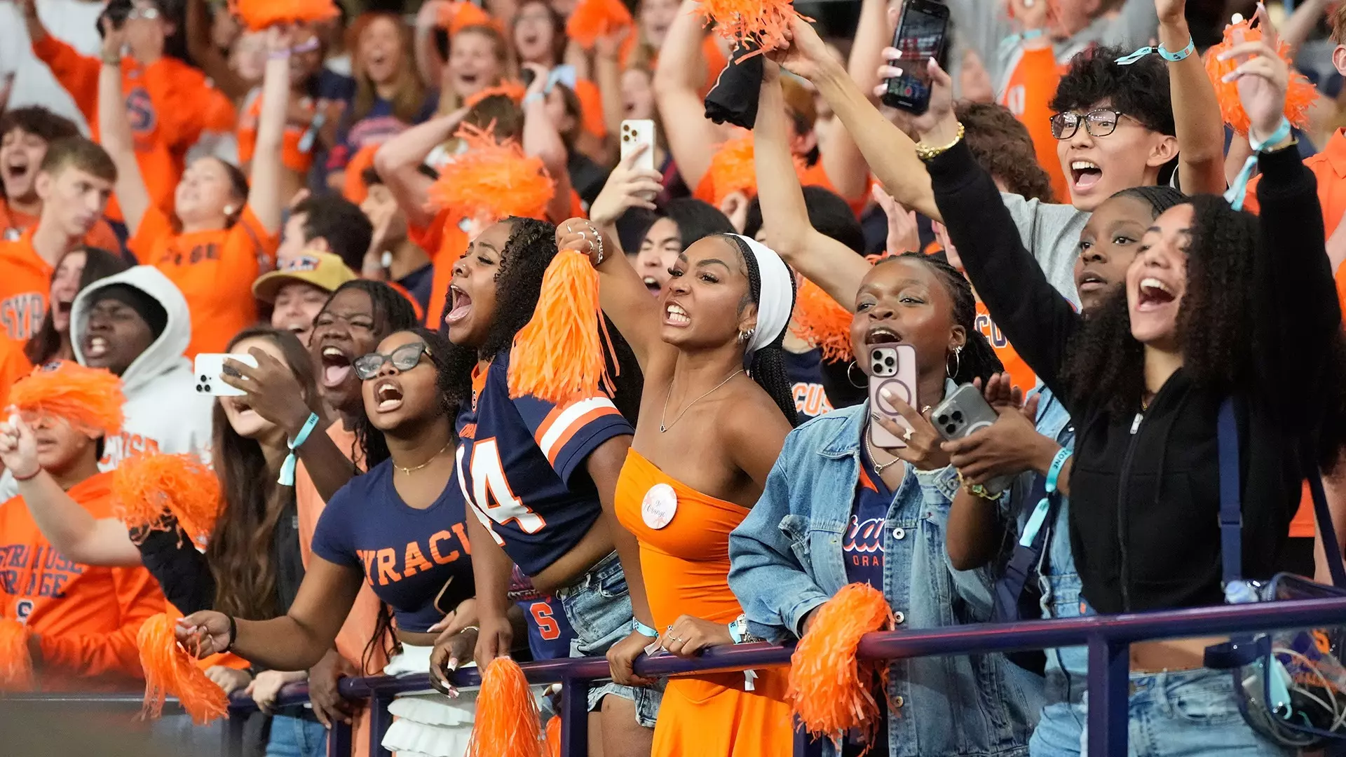 Game-day entertainment inside a college football stadium