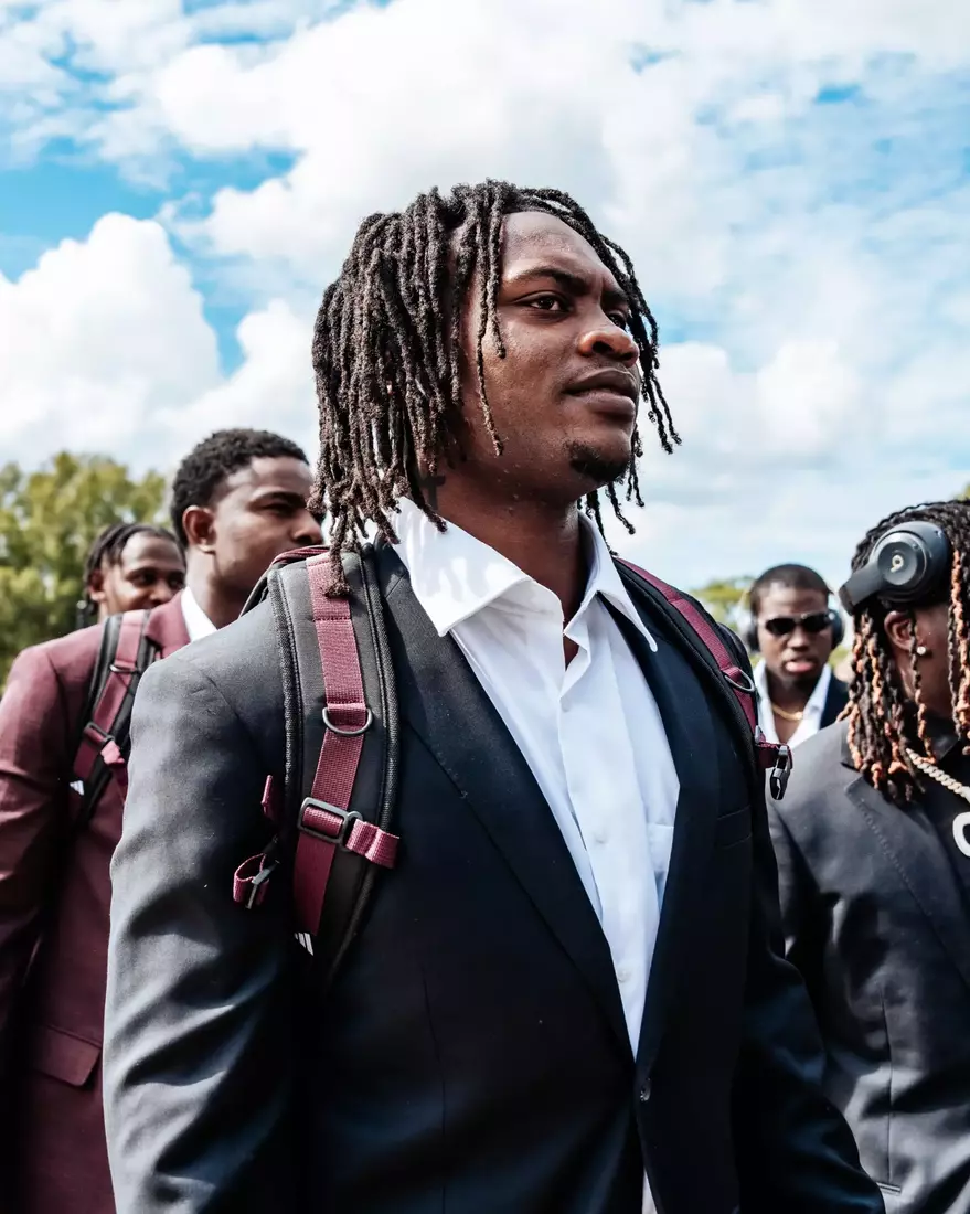 STARKVILLE, MS - August 31, 2024 - Mississippi State Linebacker Fred Clark (#0) during the game between the Eastern Kentucky Colonels and the Mississippi State Bulldogs at Davis Wade Stadium at Scott Field in Starkville, MS. Photo By Natalie Clark