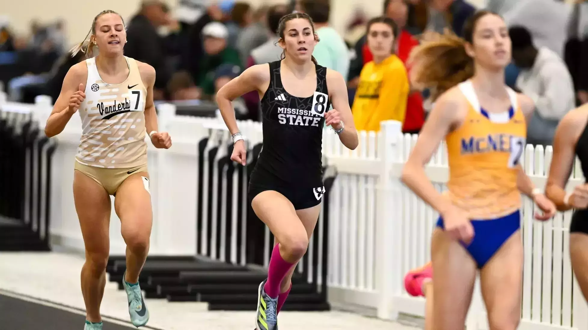 NASHVILLE, TN - February 10, 2024 - Mississippi State Distance Runner Trinity Holland during the 2024 Music City Challenge at the Mike Sanders Track Complex in Nashville, TN. Photo By Riley Rogers