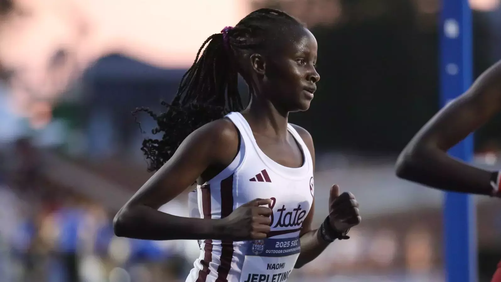 LEXINGTON, KY - May 17, 2025 - Mississippi State Distance Runner Naomi Jepleting during the 2025 SEC Championships at the University of Kentucky in Lexington, KY. Photo By Evan Brown