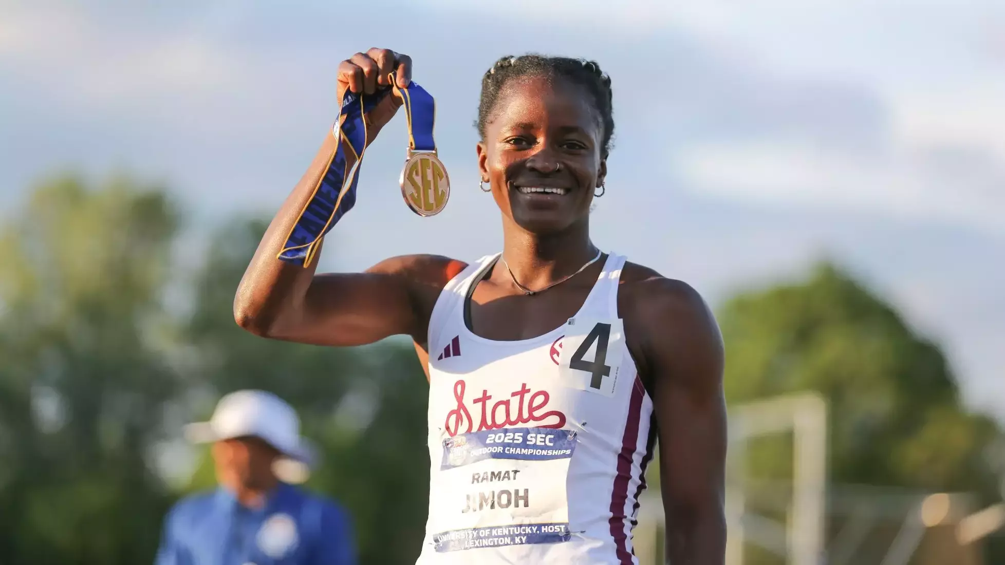LEXINGTON, KY - May 17, 2025 - Mississippi State Middle Distance Runner Ramat Jimoh during the 2025 SEC Championships at the University of Kentucky in Lexington, KY. Photo By Evan Brown