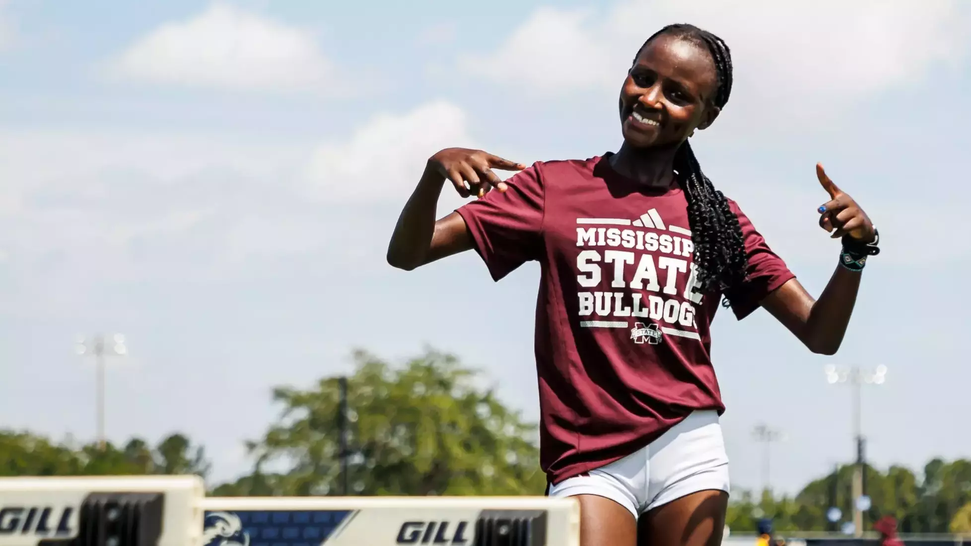 JACKSONVILLE, FL - May 26, 2025 - Mississippi State Distance Runner Naomi Jepleting during shake out at Hodges Stadium in Jacksonville, FL. Photo By Hallie Walker