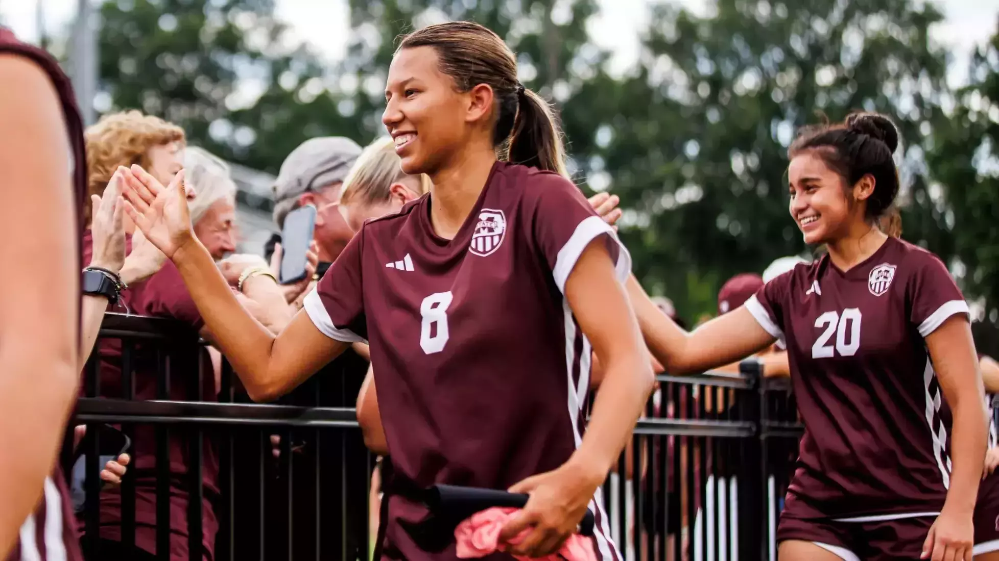 STARKVILLE, MS - August 02, 2025 - Mississippi State Forward Rebeka Vega-Peleka (#8) during the match between the Mercer Bears and the Mississippi State Bulldogs at the MSU Soccer Field in Starkville, MS. Photo By Mike Mattina