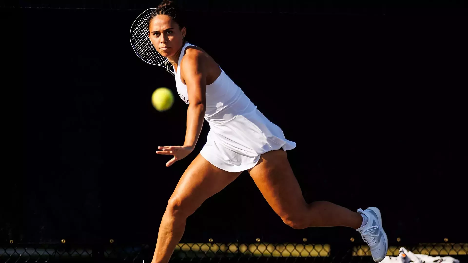 STARKVILLE, MS - March 19, 2026 - Mississippi State's Athina Pitta during the match between the Oklahoma Sooners and the Mississippi State Bulldogs at the AJ Pitts Tennis Centre in Starkville, MS. Photo By Hallie Walker
