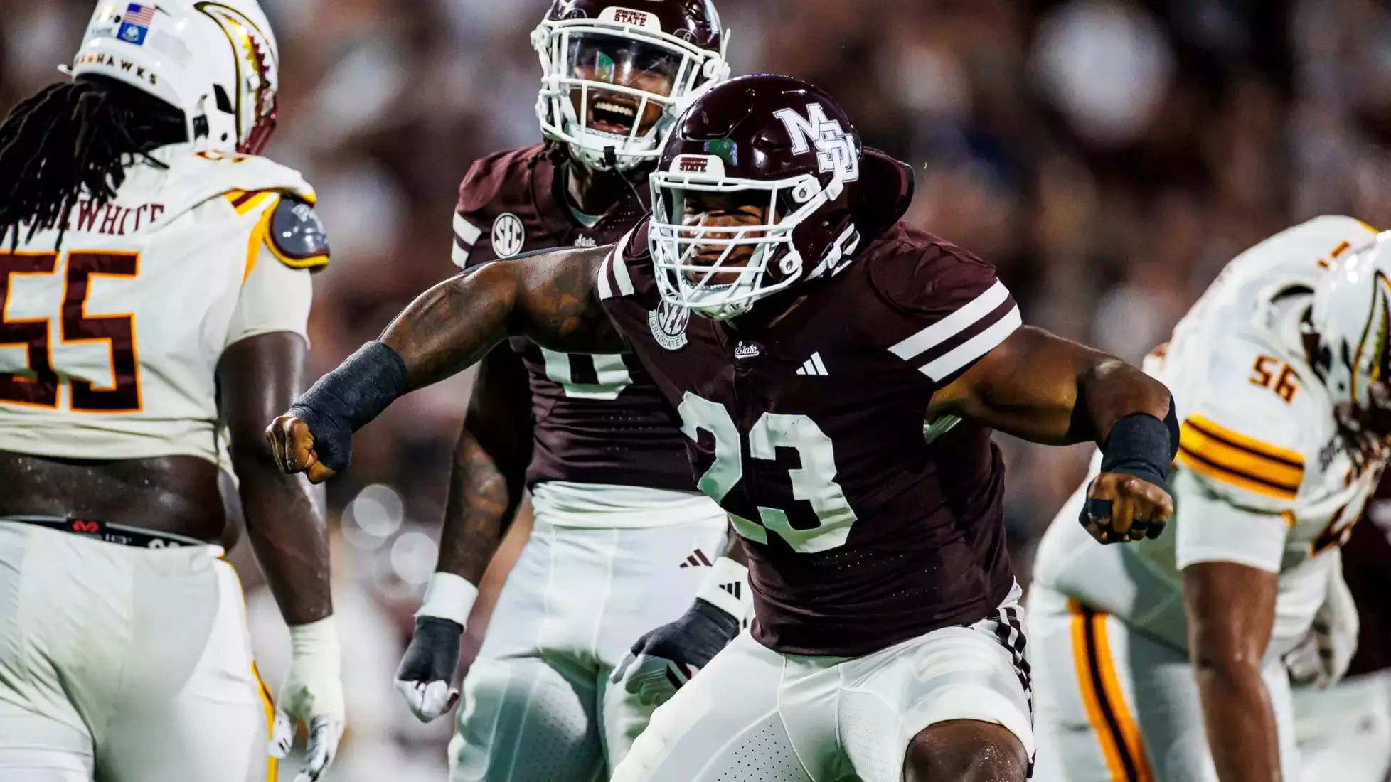STARKVILLE, MS - September 05, 2026 - Mississippi State Defensive Lineman Trevion Williams (#23) during the game between the ULM Warhawks and the Mississippi State Bulldogs at Davis Wade Stadium at Scott Field in Starkville, MS. Photo By Mike Mattina