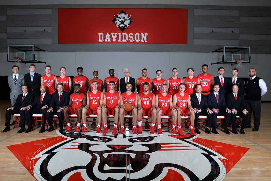 Men's Red Davidson Wildcats Basketball Jersey