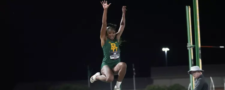 Koi Johnson long jump at Big 12 Championships