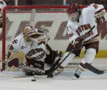 Sarah Feldman scored a hat trick as the Eagles blanked Vermont 3-0.