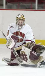 Lisa Davis made 45 saves against Mercyhurst on Saturday.