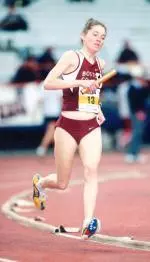 Maria Cicero placed fourth in the 3,000 meters.