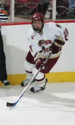 Freshman Benn Ferriero scored two goals in the Eagles' 4-3 Hockey East win over Northeastern