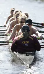 The Eagles' novice eight crew took first place on Lake Quinsigamond